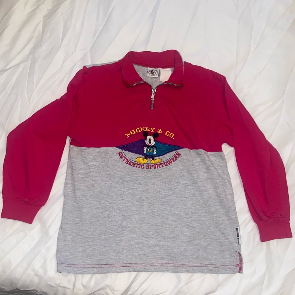 Mickey & Co Authentic Sportswear Sweater Zip Up Pullover Size 10-12 Vintage